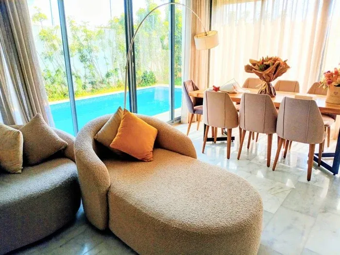 villa angle dar bouazza avec piscine